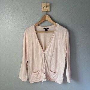 H&M Light Pink Button Front Cardigan Women’s Size L